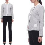 톰브라운 25SS 여성 코튼 트위드 크루넥 가디건 (FJT367A J0194 065 25S) : 롯데백화점강남점