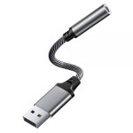 Mepsies USB to 3.5mm 오디오 어댑터 AUX 잭 헤드폰 노트북 PC 스피커 PS4/5 등과 호환 (그레이) 414345 : MOA해외마켓 15th