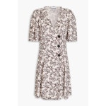 가니 플로럴 미니 랩 드레스 F8963 135EGRET Dark brown 46376663162881579 : 페칭