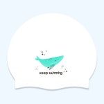 실리콘 수모 디자인 제작 민트고래 화이트 : 도윤스테이유통