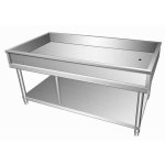 스텐 조리대 야외 학교 급식 바퀴 싱크대 보관함 앵글 120x60x80 깊이 15mm 바퀴X : 디자인샘터