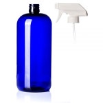 Product Hut 946.4ml(32온스) PET 플라스틱 코발트 블루 병, 화이트 핸드 스프레이 미스터 포함 (2팩) : 더봄06
