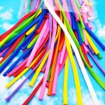 데코용 풍선 100개 길쭉이 알록달록 파티용품 긴 요술풍선 : 상상하니