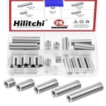 Hilitchi 28Pcs M6 원형 커넥터 너트 304 스테인리스 스틸 커플링 8mm 15mm 25mm 30mm 슬리브 막대 브래킷 기계적 구조용 : 내쉬빌쇼퍼백