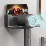 고데기거치대 무타공걸이 헤어드라이기거치대 드릴링없이 다이슨 욕실 선반에 대 한 벽 마운트 헤어 드라이어 홀더 플라스틱 스탠드 교수형... 