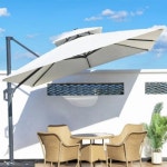 파라솔 물통 세트 야외 대형 비치 테라스 카페 옥상 프리미엄 사각 그늘막 정원 캠핑 : 스타일 믹스