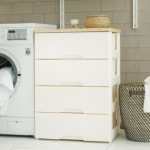 보노하우스 내추럴오크 상판 4단 수납 서랍장 화이트 : 비엔에스토어