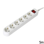 멀티탭 통합 스위치 6구 5M 화이트 멀티콘센트 멀티텝 : 알파바이