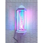 미용실 싸인볼 led 조명 헤어 살롱 회전 간판 바버샵 검은 케이스+격자무늬 80x25cm : 차온수4