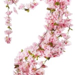 벚꽃장식 등나무 꽃꽂이 덩굴 벽면 행잉 플라워 부케 인테리어 분홍색 벚꽃 덩굴 : 미느딩