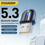Essager 블루투스 어댑터 USB 블루투스 5.3 PC 동글 어댑터 무선 마우스 키보드 음악 오디오 리시버 USB 송신기 : 글로벌픽업스