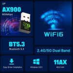 세움AD | 무선 네트워크 카드 5.3 와이파이 USB 어댑터 와이파이 안테나 USB PC 노트북 Win10 11 드라이버용 와이파이 6 AX900 2.4G 및 5GHz WiFi...