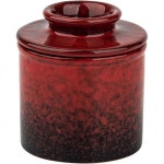 도자기 버터 보관 항아리 레드 프렌치 접시 카운터에 두고 사용할 수 있는 물이 홀더 컵 : 피어써티원