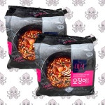 하림 더 미식 오징어 라면 130g 6+2개 해산물 야식 해장 라면 : 콰자작