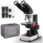 랩 컴파운드 양안 현미경 40X-2500X 배율 2층 기계식 스테이지 20mm 초광각 10X 16X 25X 아이피스 아베 컨덴서 Binocular : 에이치포글로벌