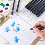 캘리그라피붓 11개 소형 페인트 브러시 인체공학적 손잡이가 있는 세부 미세 팁 세트 - 아크릴 페인팅 오일 와트에 적합 : 네미아