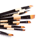 캘리그라피붓 ArtSecret 고급 예술 회화 브러시 215 비스듬한 나무 손잡이 수채화 및 유화 드로잉용 타클론 헤어 : 네미아