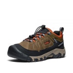 KEEN 아동용 Targhee 4 낮은 높이 내구성 편안한 방수 하이킹 슈즈, 다크 올리브/골드 플레임 9 Little Kid : 뉴포티디자인