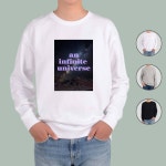 가족티 맨투맨 전색상 우주 인공위성 행성 지구 q 프린트셔츠 : 원주내부