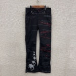 H.NAOTO 재팬 빈티지 락 펑크 프린팅 면바지 28인치 D00509 : 빈티지용