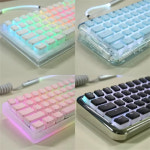 조약돌키보드 ZIFRIEND 기계식 키보드용 130 키 푸딩 키캡 PBT OEM 젤리 RGB 풀 사이즈 60% 100% 키컵 핑크 블루 컬러 : 호칠쇼핑