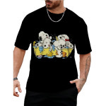 가필드 오디 존 고양이 동물 프린팅 커플 티셔츠 반티 굿즈 여름 남성 패션 재미 있은 만화 스누피 탑스 세련된 반팔 의류 데일리 캐주얼... 