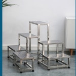 발판 안전 2단 작업발판 고소작업 가정용 계단식 소형 알루미늄 : 글로벌싱지