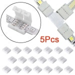 5pcs 4PIN Led 커넥터 L 모양 4pin RGB 3528 2835 Led 스트립 코너 각도 와이어 커넥터 설치 어댑터 : 글로벌코너샵