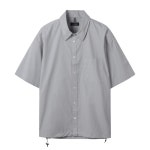 Grey 2-Collar Detail Half Shirt_CWSAM25305GYX : customellow