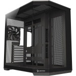 게임파워 워크라이 엣지 미드 타워 ATX 게이밍 PC 케이스 우아한 디자인 듀얼 컴파트먼트 강화 유리 PWM 팬 1개 타입-C 먼지 필터 블랙 포함... 