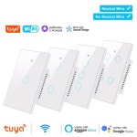 Tuya 스마트 WiFi  블루투스 벽 터치 라이트 스위치 중성선 필요 없음 차단기 Alexa Google 홈용 US 1234 Gang : 스마트셀렉샵스