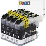 프린터 헤드 정품 챔버 부품 브라더] IC 칩이 있는 [lc113bk – 4 검정 4개 세트 [호환] 모델 MFC8440 j6975cdw j6970cdw j6770cdw j65... 