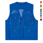 랜더스 작업 망사조끼 고급 왕망사 작업용 마트 조끼 주머니 수납 LD460 블루 : 루페코리아