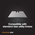 Fiskars 피스카스 박스 칼 커터 771030-1001 전문가용 교체 날, 50개입, 실버 50개 M9 : 은이삼트린카