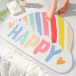 폭신폭신 소프트 반달 발매트 욕실매트 (무지개) : 건영카페트