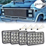 Haitzu 4x6 Led Headlights 4PCS wH4 Socket Headlamp Compatible with The Following ModelsPeterbilt Rec : 차량용품 직구샵