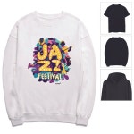 맨투맨 후드티 jazz festival 남성 티셔츠 : 블루라인a