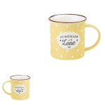 귀여운 러브머그 손잡이 컵 티타임 노랑 아침 티머그 선물 홈카페 거실 커피잔 다이닝 : 스마트살림