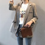 여성마이 정장자켓 체크 재킷 마이 자켓 정장 사무실 하객룩 간절기 : 보민트레이딩