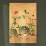 동양 한국화 민화 풍속화 교실 교육 그림 액자 신사임당 수박과들쥐 세로형 7호 30x45 : 아란아트