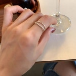 스마일 팬던트 검지 반지 링 김다미 패션 강민경 한소희 925실버 J2695 : 문베리아