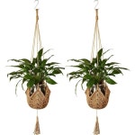 감성 인테리어 벽걸이 행잉화분 실내 식물 장식 추천 바구니 식물 수제 Macrame 옷걸이 꽃 냄비 화분 벽 안뜰 정원 : 릴리즈마-켓