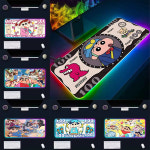 크레용 신짱 짱구 맹구 신형만 흰둥이 마우스 장 패드 매트 굿즈 만화 RGB PC 게이머 키보드 LED 빛나는 고무 게임 컴퓨터 : 긴자고릴라상회