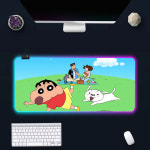 크레용 신짱 짱구 맹구 신형만 흰둥이 마우스 장 패드 매트 굿즈 재미있는 RGB PC 게이머 키보드 LED 빛나는 고무 게임 컴퓨터 : 뱃부고릴라