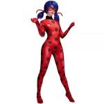 Micotaku 여성용 미라큘러스 레이디버그 공식 라이선스 코스프레 세트 3D 디지털 프린팅 점프수트, 아이 마스크와 요요 백 포함... 