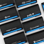 믿추 LED 주차번호판 자동차 전화번호판 듀얼 차 주차 알림판 블랙제품+골드로고 기아 : 엘와이엘컴퍼니