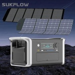 휴대용발전기 캠피용 비상전력발전기 Sukflow 1024Wh 1800W 휴대용 발전소 200W 400W 유연한 태양 전지 패널 가정용 야외 캠핑을위한... 