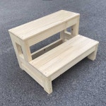 나무 계단 원목 소형 디딤대 현관 2단 사다리 가정용 도서관 원목 2단 40x40x30 : Lacombe store