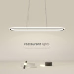 6인용식탁등 주방 LED 일자 북유럽 펜던트 조명 부엌 블랙/100x20cm(백색광) : 바다몰플라자
