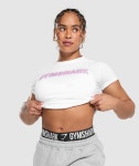 Gymshark 짐샤크 Diamante 베이비 티 화이트 : SPORTICA